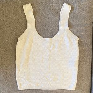Abercrombie & Fitch White Textured Tank Top